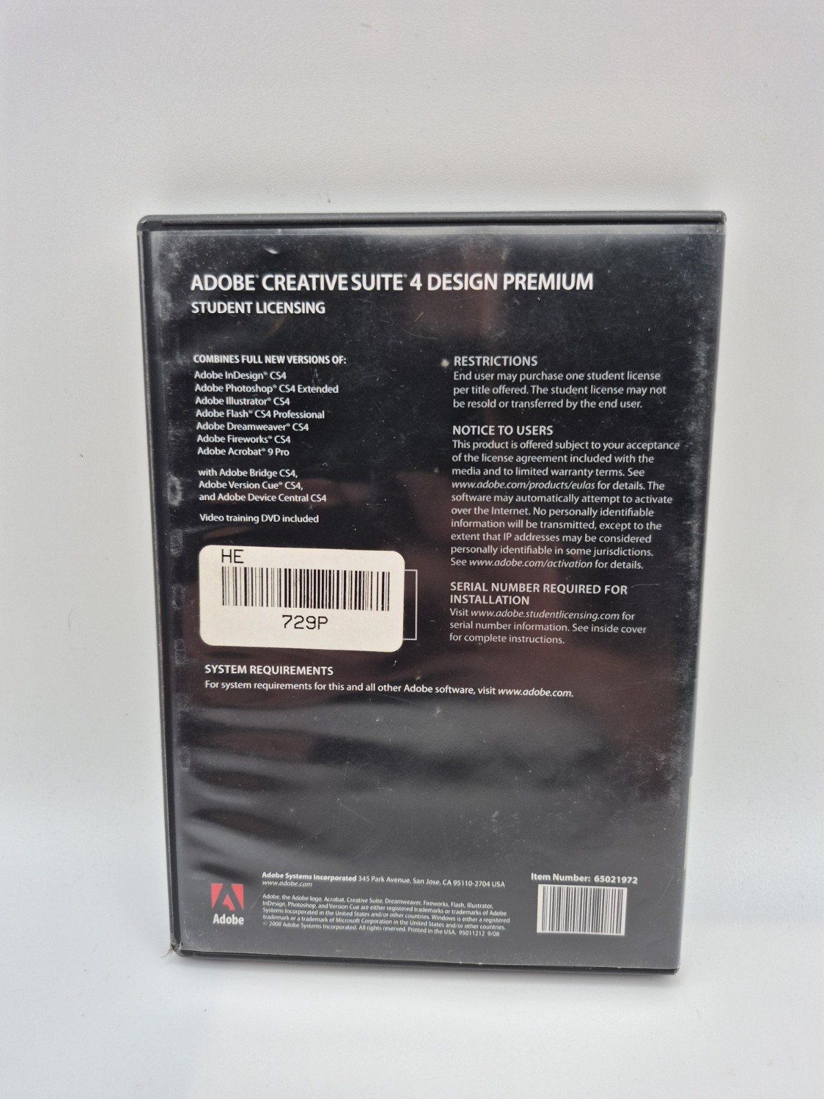 Adobe Creative Suite 4 Design Premium Windows Student Version READ
