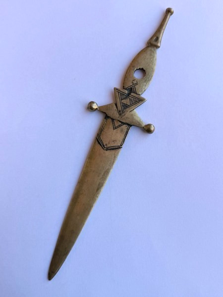 Ancient Roman Dagger Bronze Engraved Blade Sword Legionary