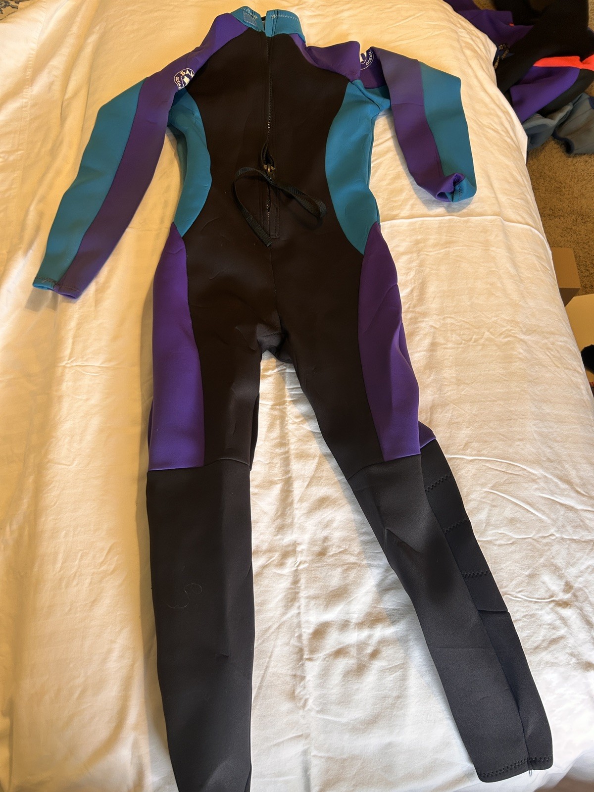 Purple and Turquoise  Full-Body Wetsuit Medium