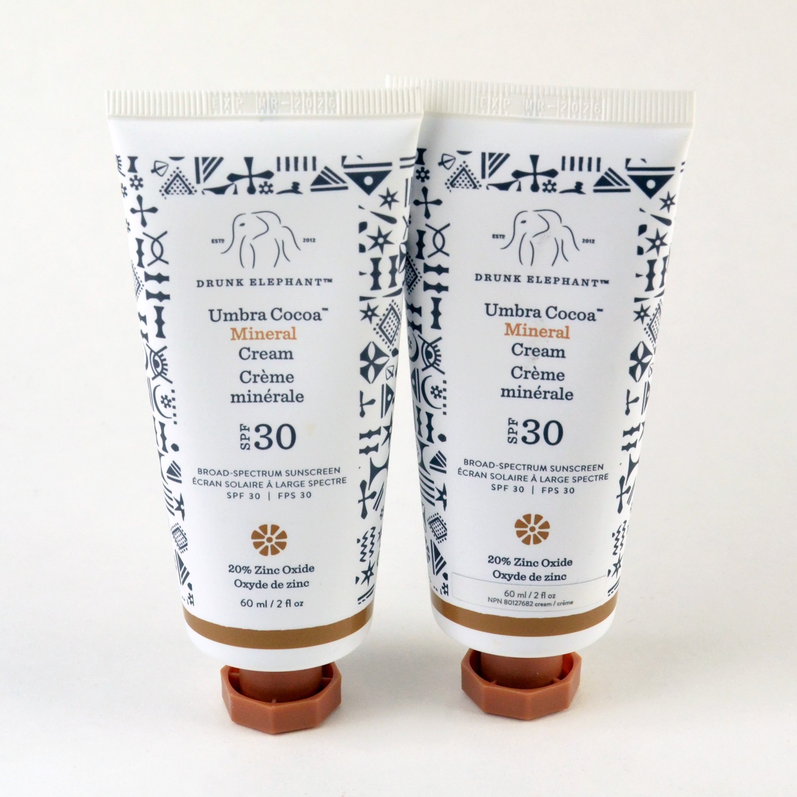 2 Drunk Elephant Umbra Cocoa Mineral Cream SPF 30 - Set 2 x 60mL - EXP 03/2026