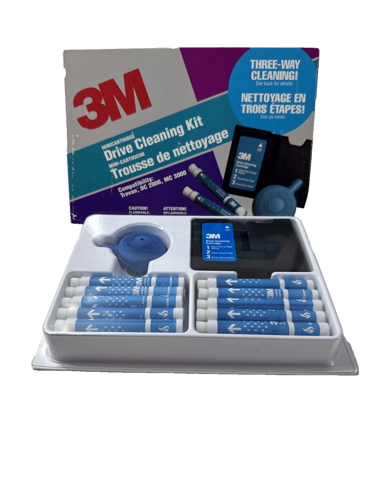 NEW OLD STOCK 1995 Vintage 3M Minicartridge Drive Cleaning Kit