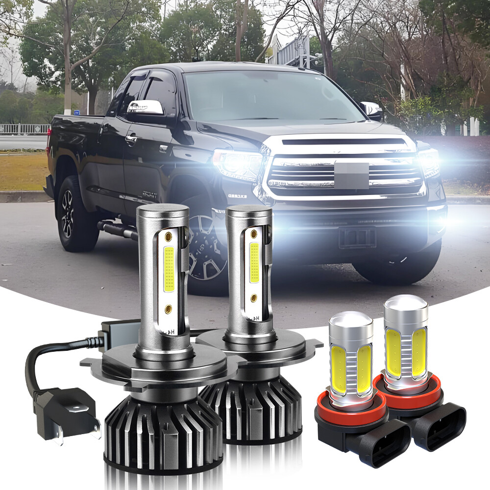For Toyota Tundra 2014-2021 Combo LED Headlight High/Low Beam Fog Light 4X Bulbs