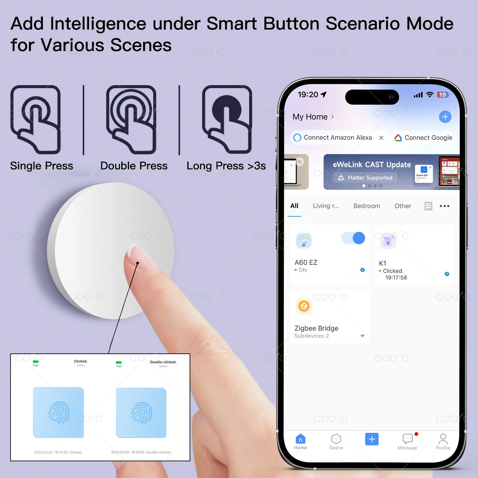 Button Scene Switch Intelligent Linkage Smart Wireless Wall Push Button Home New
