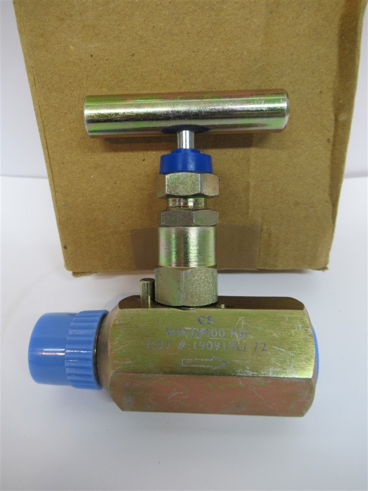 CS-1/2 NPT-180-MxF, Zinc Plated Needle Valve 1/2" NPT Connections 10,000 PSI