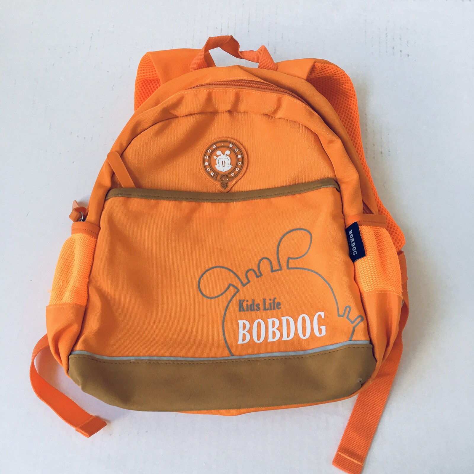 Bobdog Kids Life Backpack Orange Color 12"x10"x4" Adjustable Straps E1-167