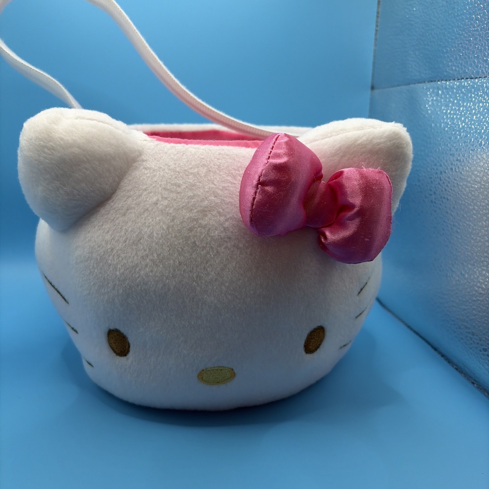 Sanrio Hello Kitty Plush Easter Basket Bucket Pink Bow 2012 Kawaii