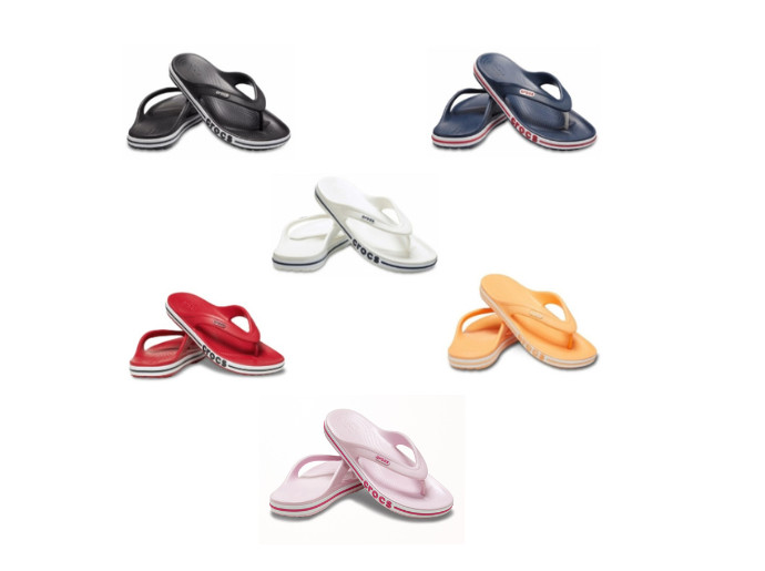 Crocs Men and Women's Bayaband Flip Cantaloupe Navy Pink Black White Pin205393