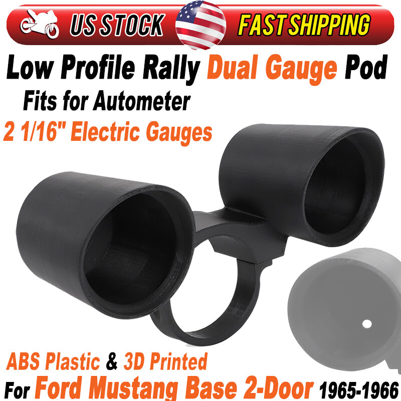 Custom Low Profile Rally Pac For 1965 1966 Ford Mustang Autometer 2 1/16" Gauges