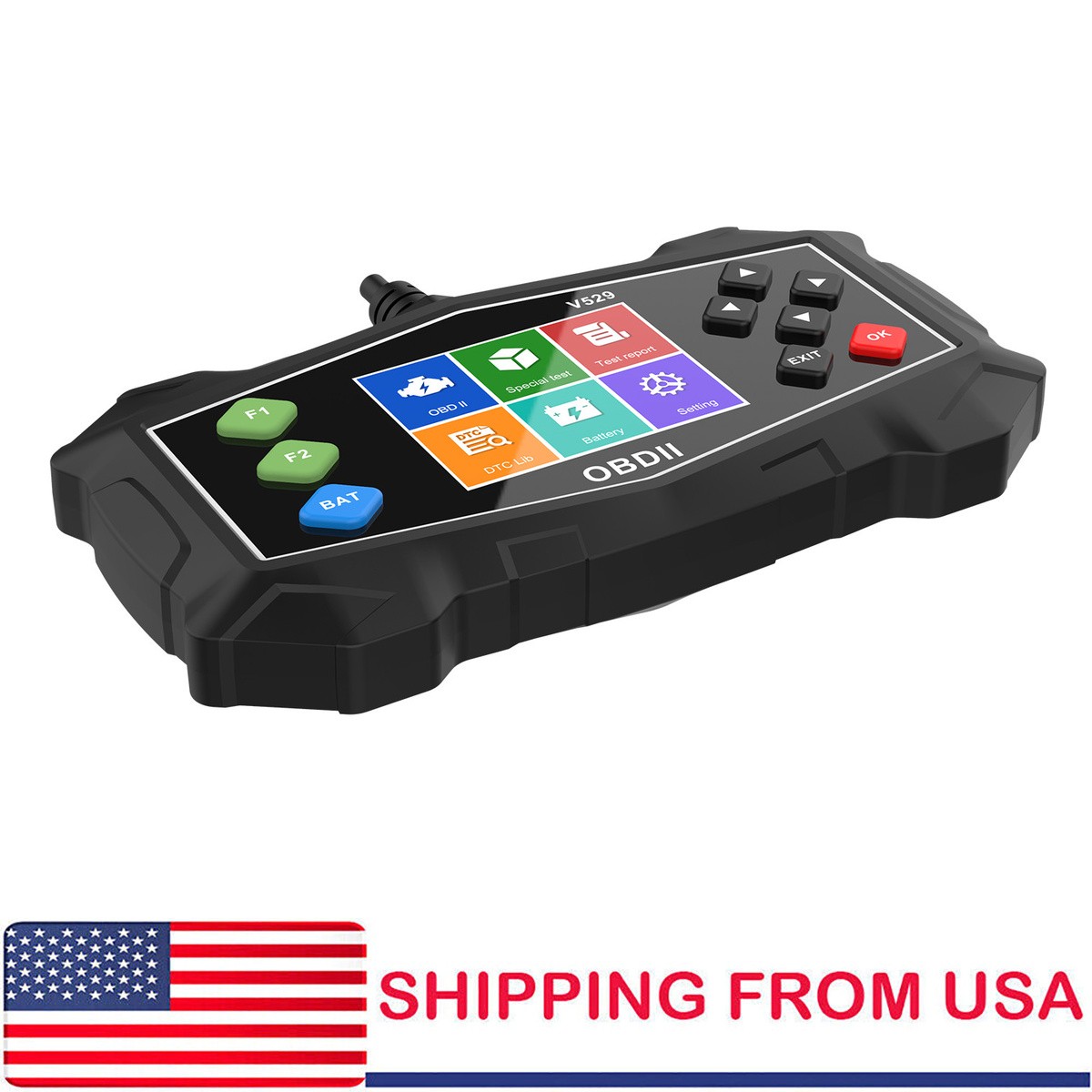 V529 OBD2 Scanner Car Diagnostic Scan Tool ABS Code Reader Battery DTC LOOKUP