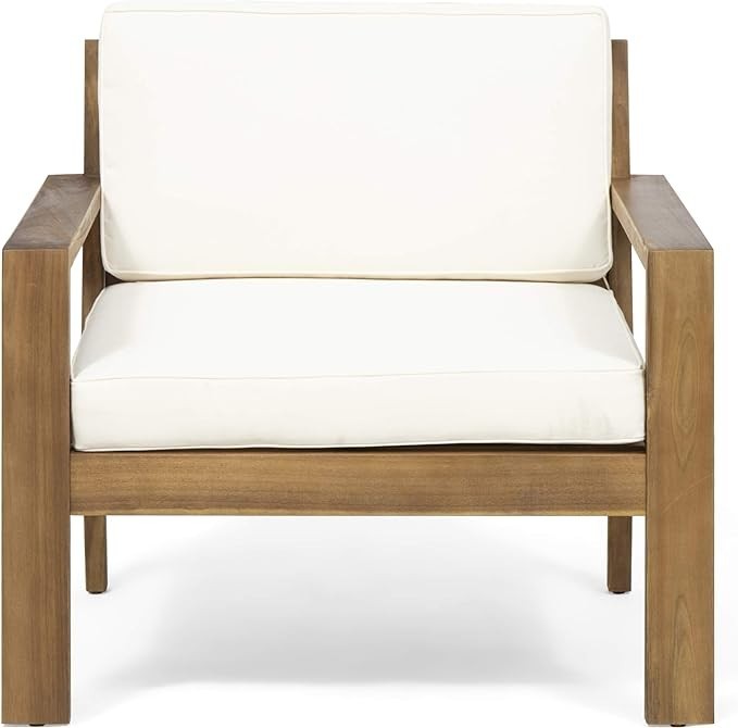 Outdoor Acacia Wood Club Chairs with Cushions
