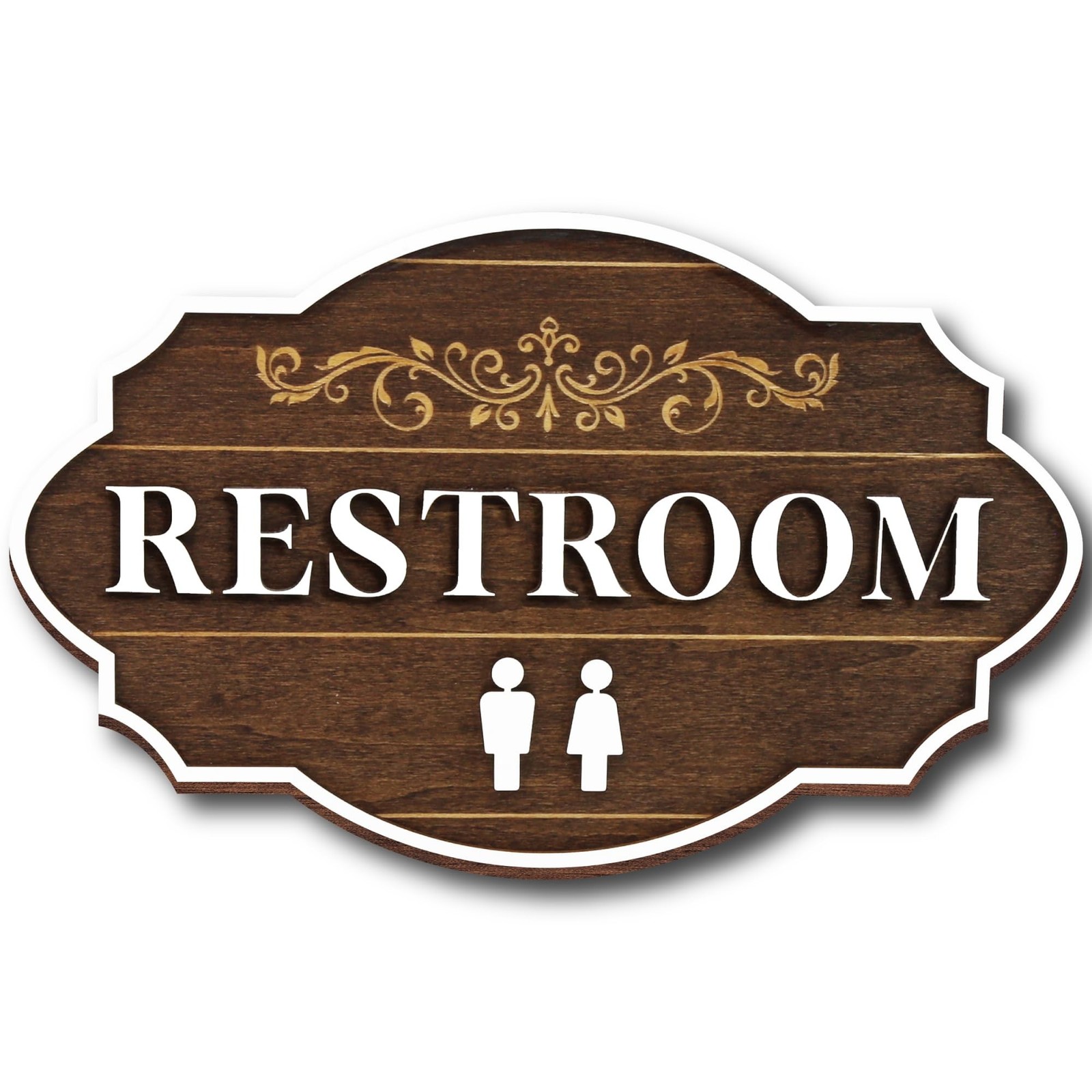 Woodamore Unisex Restroom Signs For Business - Gender Neutral Bathroom Signs ...