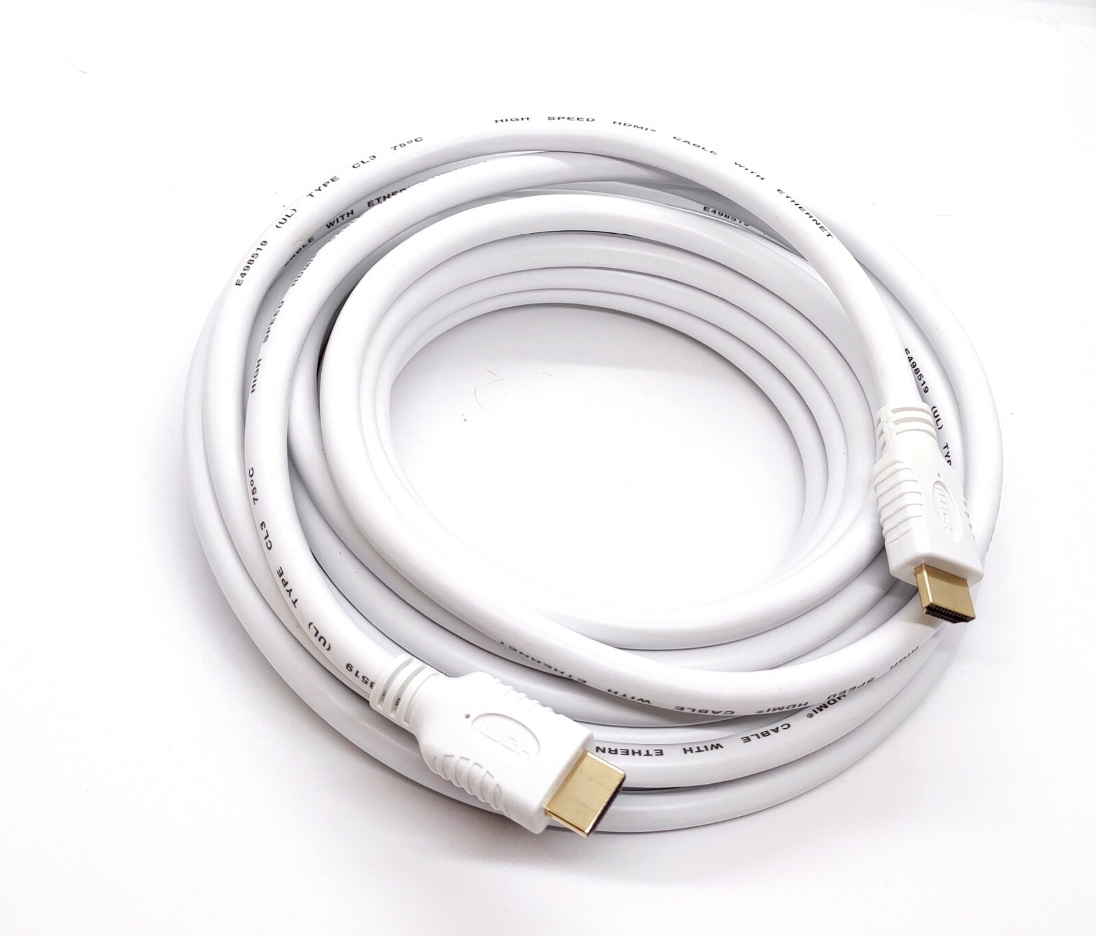 30Ft High-Speed HDMI 2.0 With Ethernet Cable 4K@60Hz 26AWG CL3 White Color