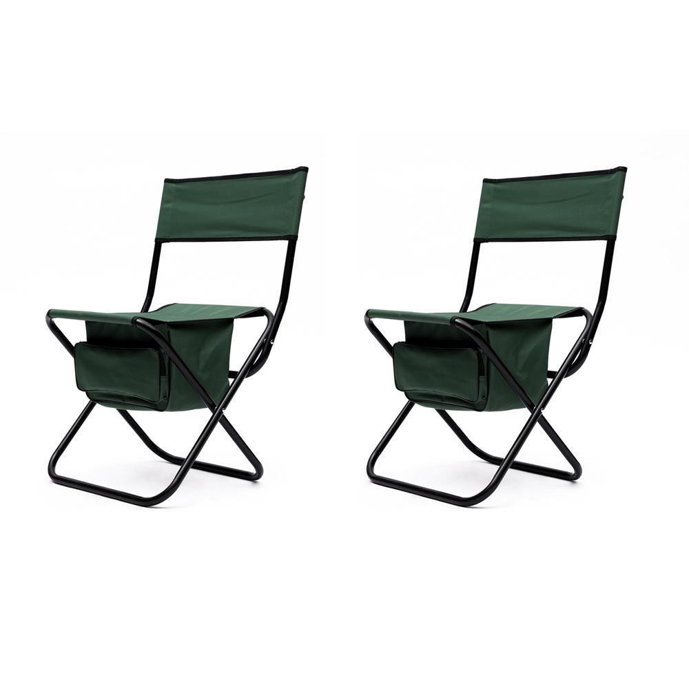 Sturdy and Durable 2-piece Folding Outdoor Chair with Storage Bag Portable Chair