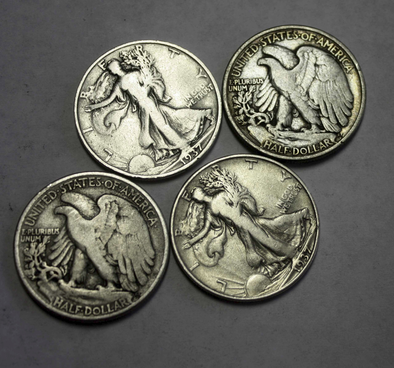 1937-p Walking Liberty Half. Average Grade of Coin You Receive is Photographed