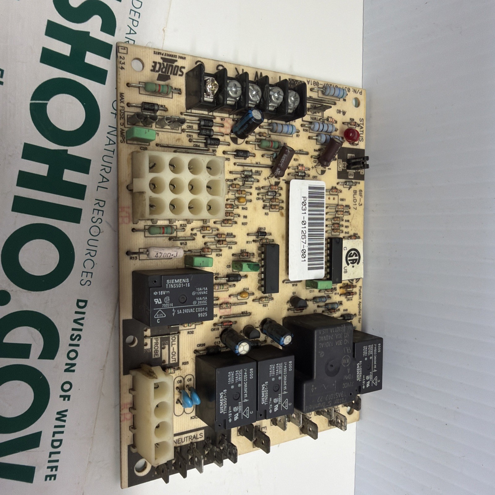COLEMAN 031-01267-001 CONTROL BOARD