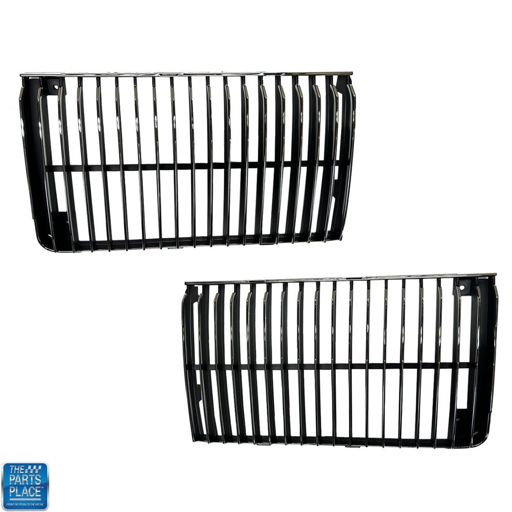 87-88 Cutlass Black Grille Grills W/ Chrome Edges For Euro Headlamps Exclusive