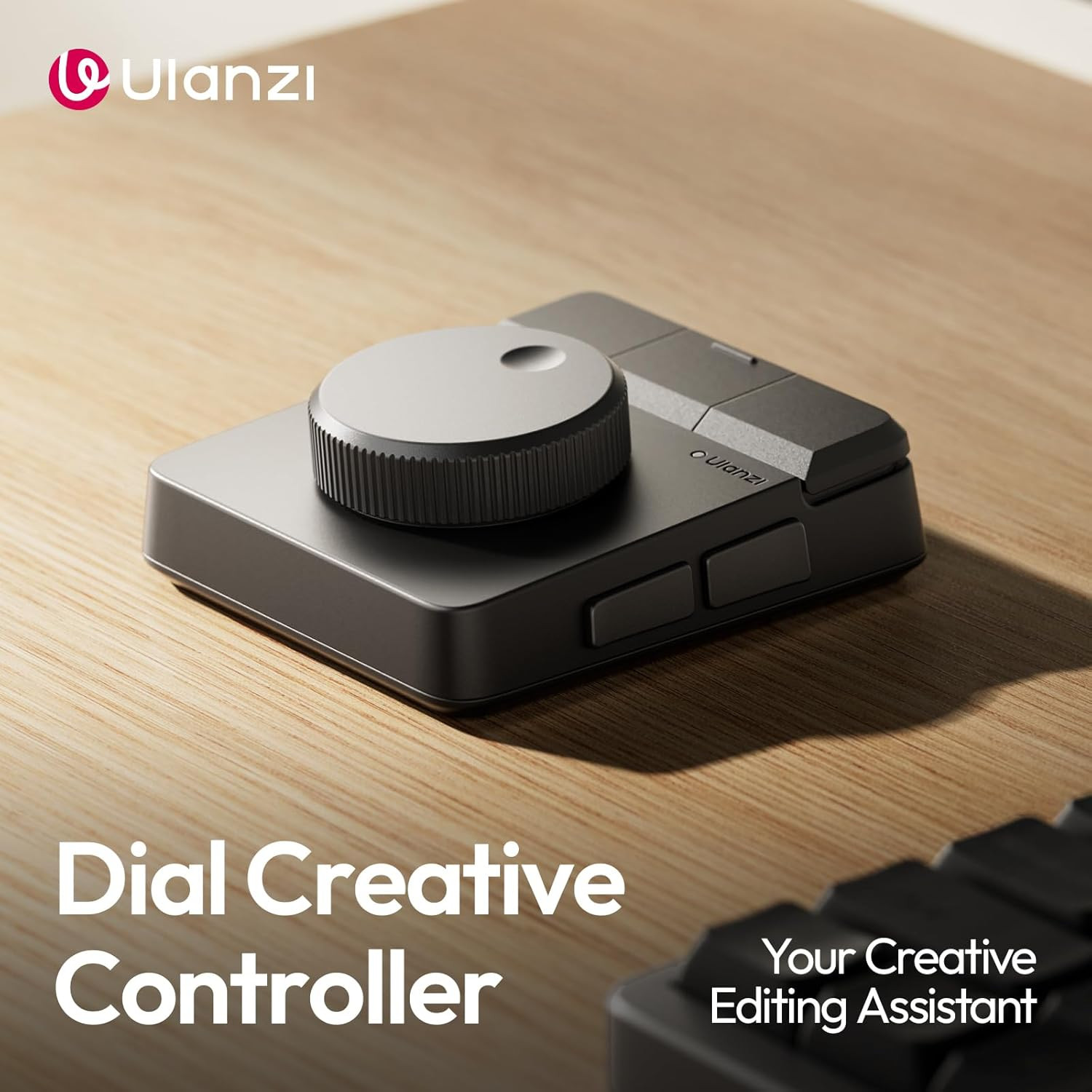 ULANZI D100H Video Editing Keyboard with Dial Knob, Wireless Bluetooth Controlle