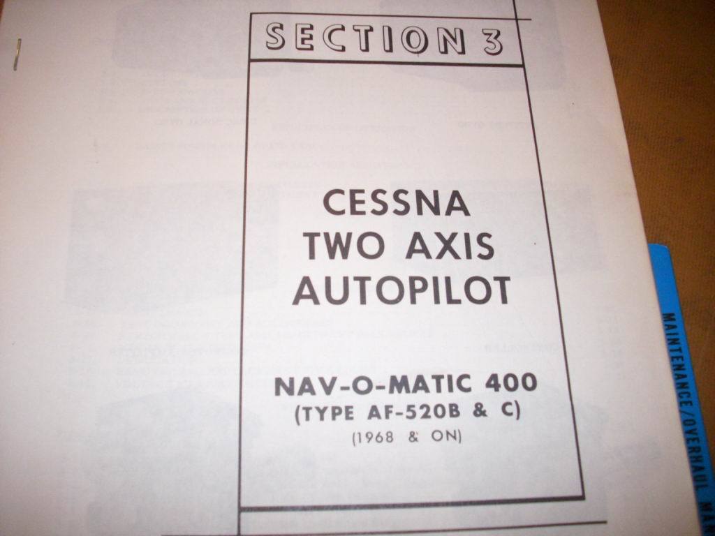 Cessna ARC Navomatic 400 Autopilot AF-520B & AF-520C Service Manual