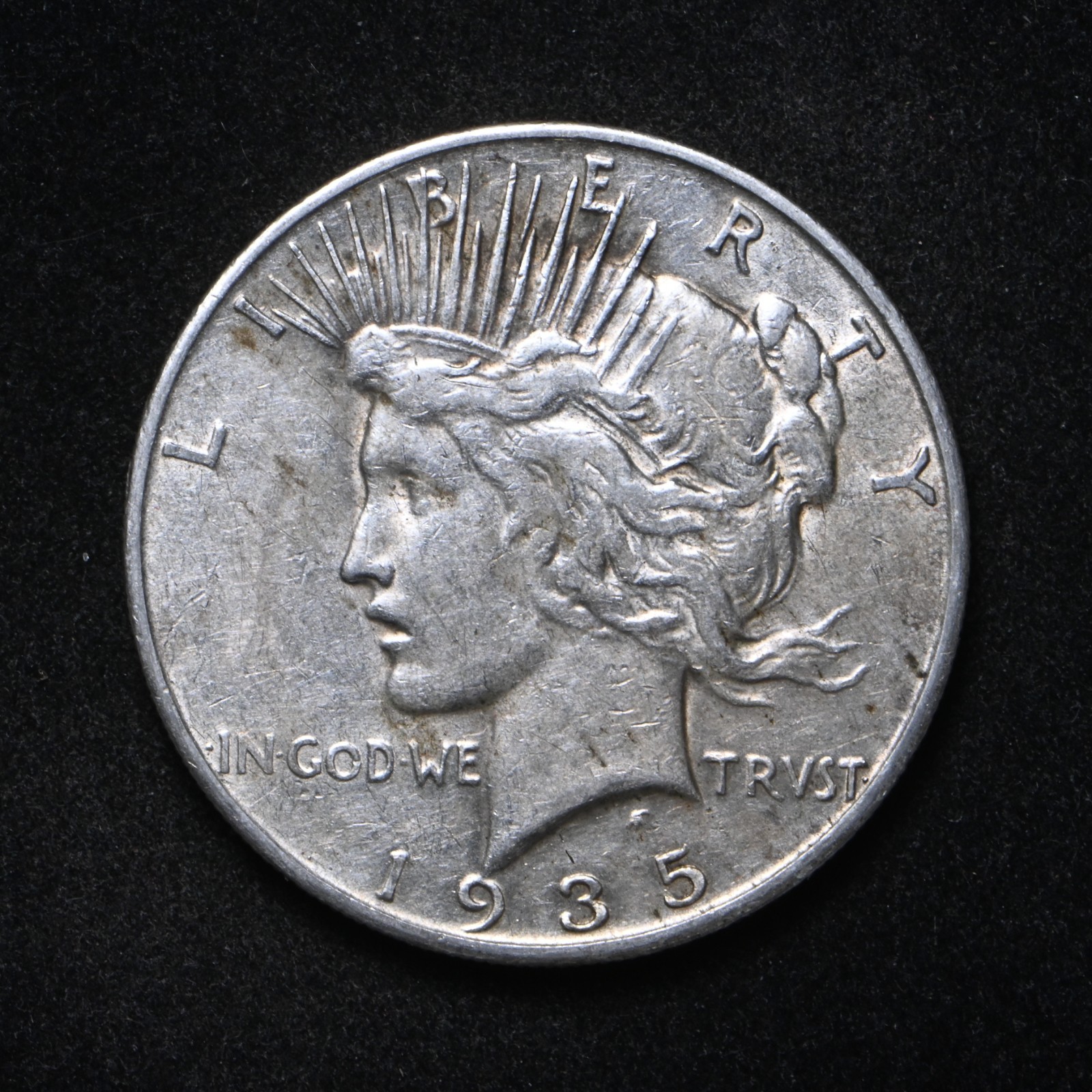 1935-S Peace Silver Dollar AU (cn16817)