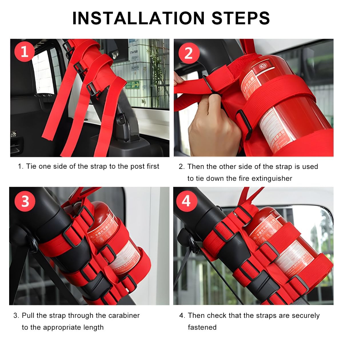 Roll Bar Fire Extinguisher Holder Adjustable Mount Bracket for Car Truck