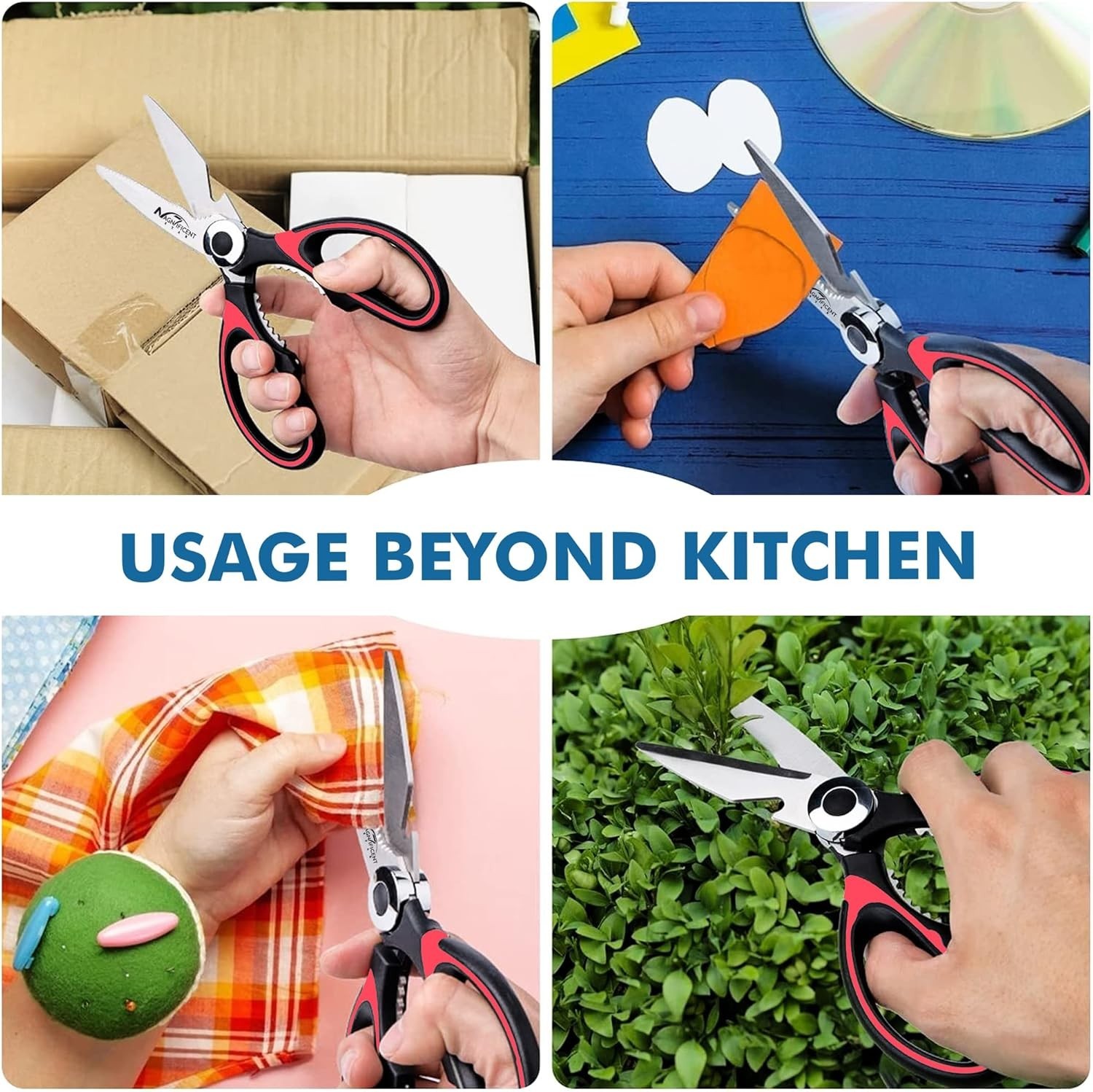 Professional Sharp Kitchen Shears with Safety Cover - Versatile & Durable Design