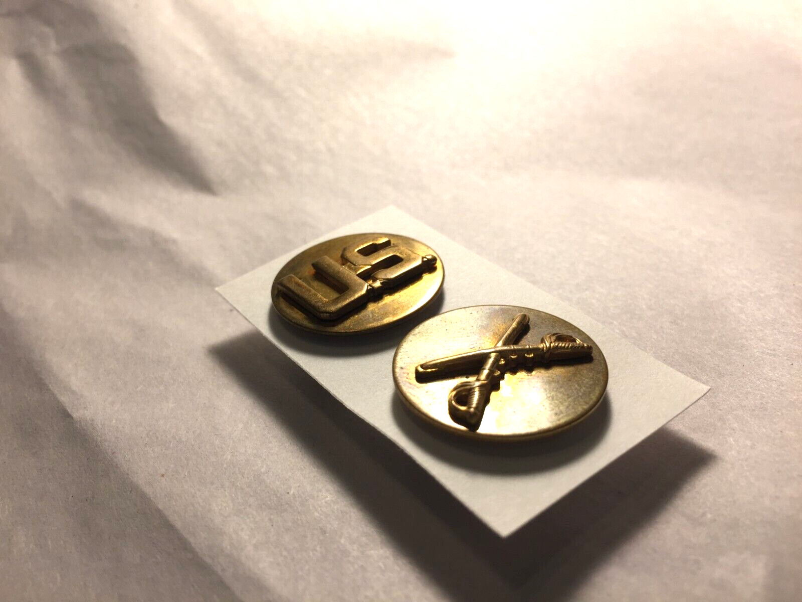 US Army Enlisted Branch Insignia - Cav. & "US" clutch back (2 pcs)