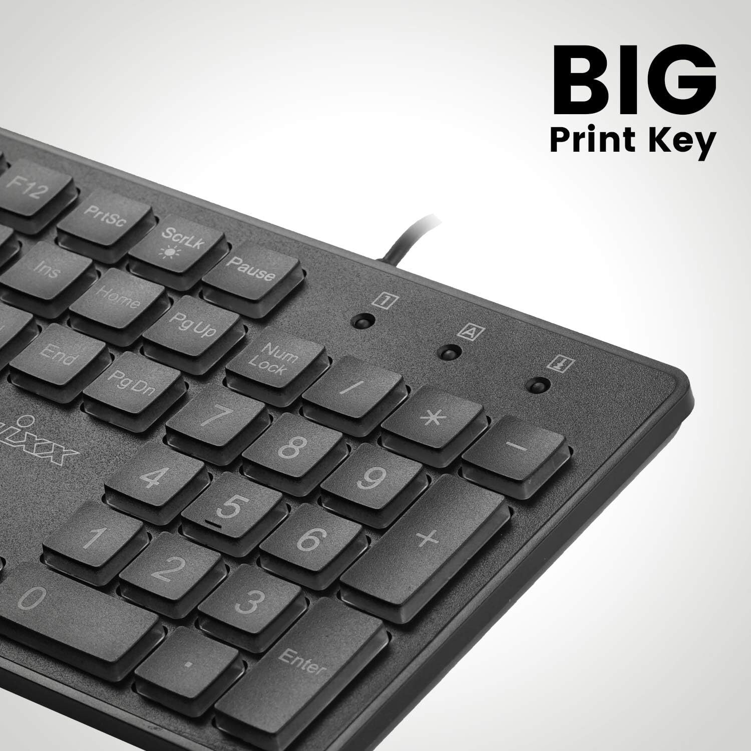 Large Print Letters Computer Keyboard LED Lighted White Backlit Full Size Key