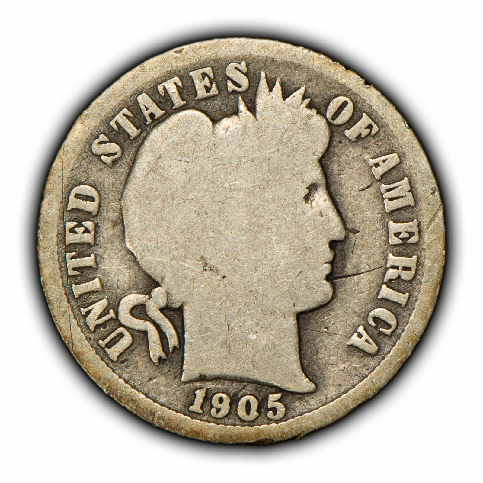 1905-O 10c Silver Barber Dime - Micro o Variety - SKU-Y3161