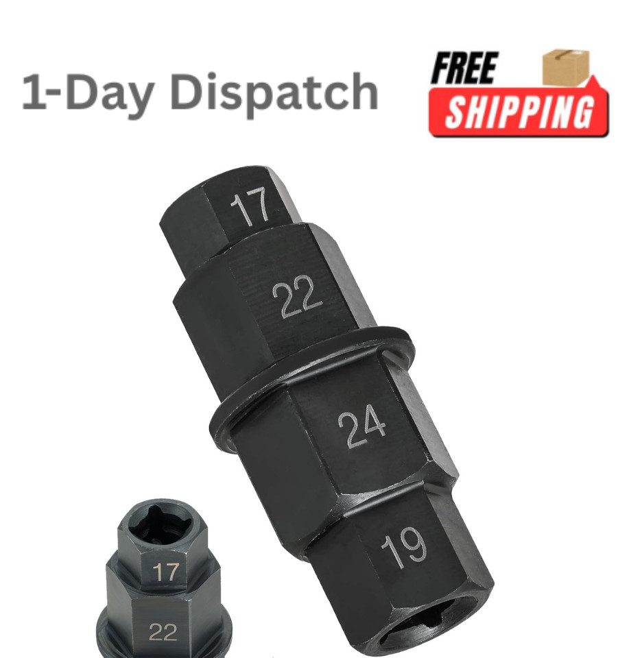 weyleity Hex Axle Motorcycle Tool 4 in 1 Socket 17 19 22 24mm for Front Wheel