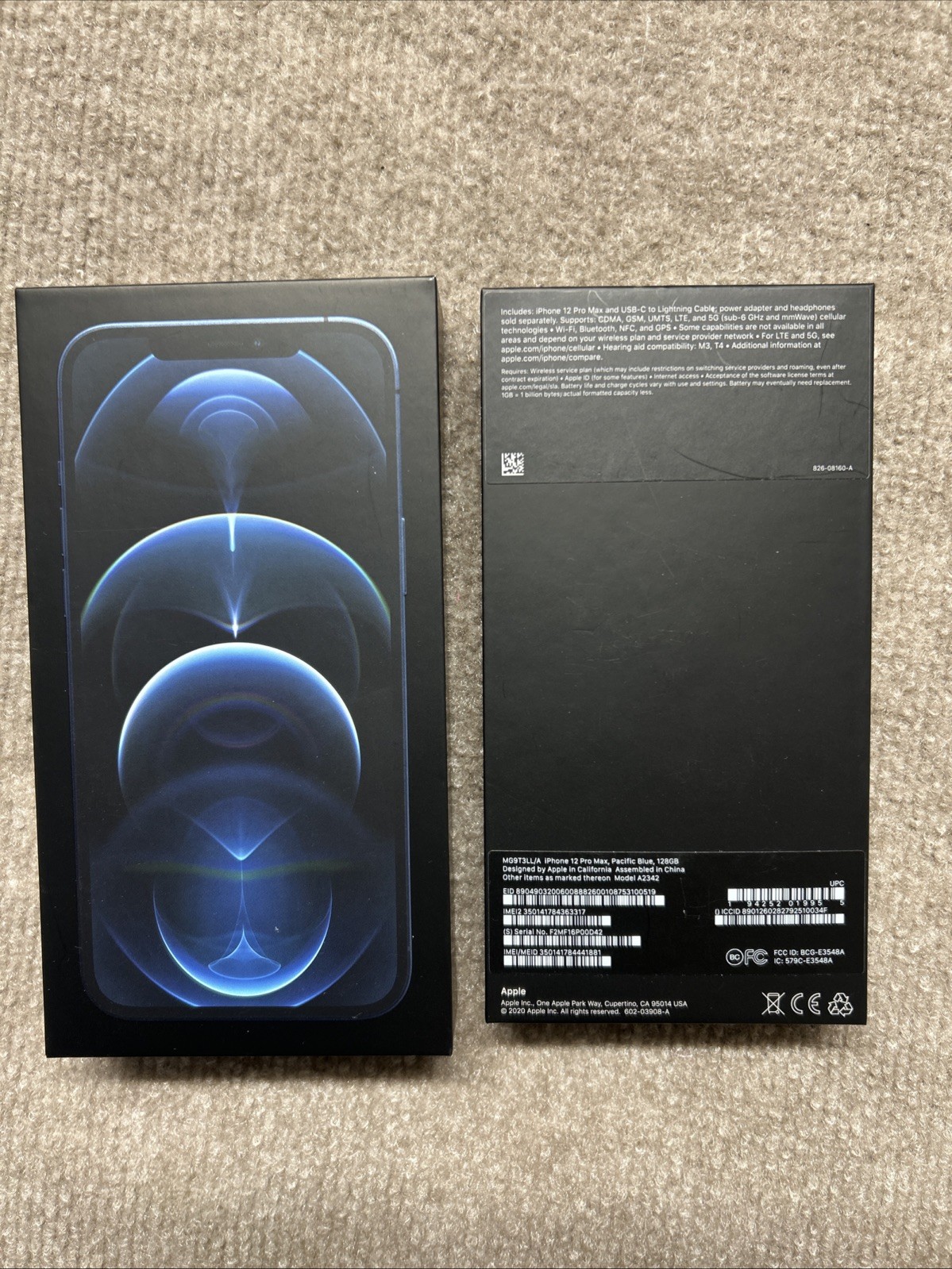 Apple iPhone 12 Pro Max, Pacific Blue, BOX ONLY, Box Only