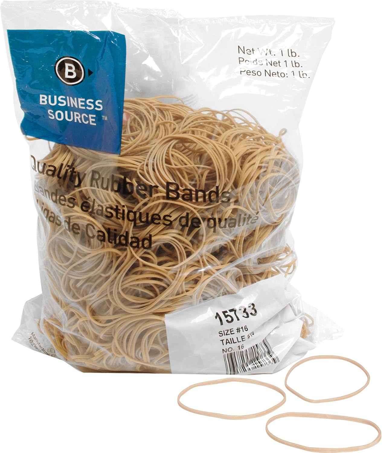 Business Source Quality Rubber Bands Size 16, Crepe