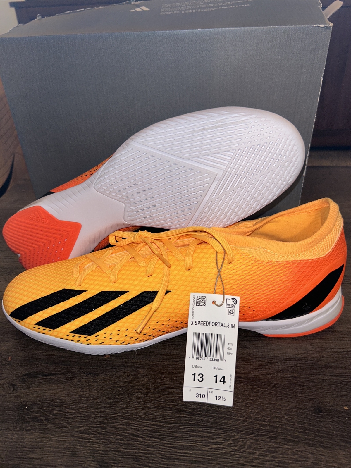 🔥NEW SZ 13 Adidas X Speedportal .3 Indoor Soccer Orange GZ5069