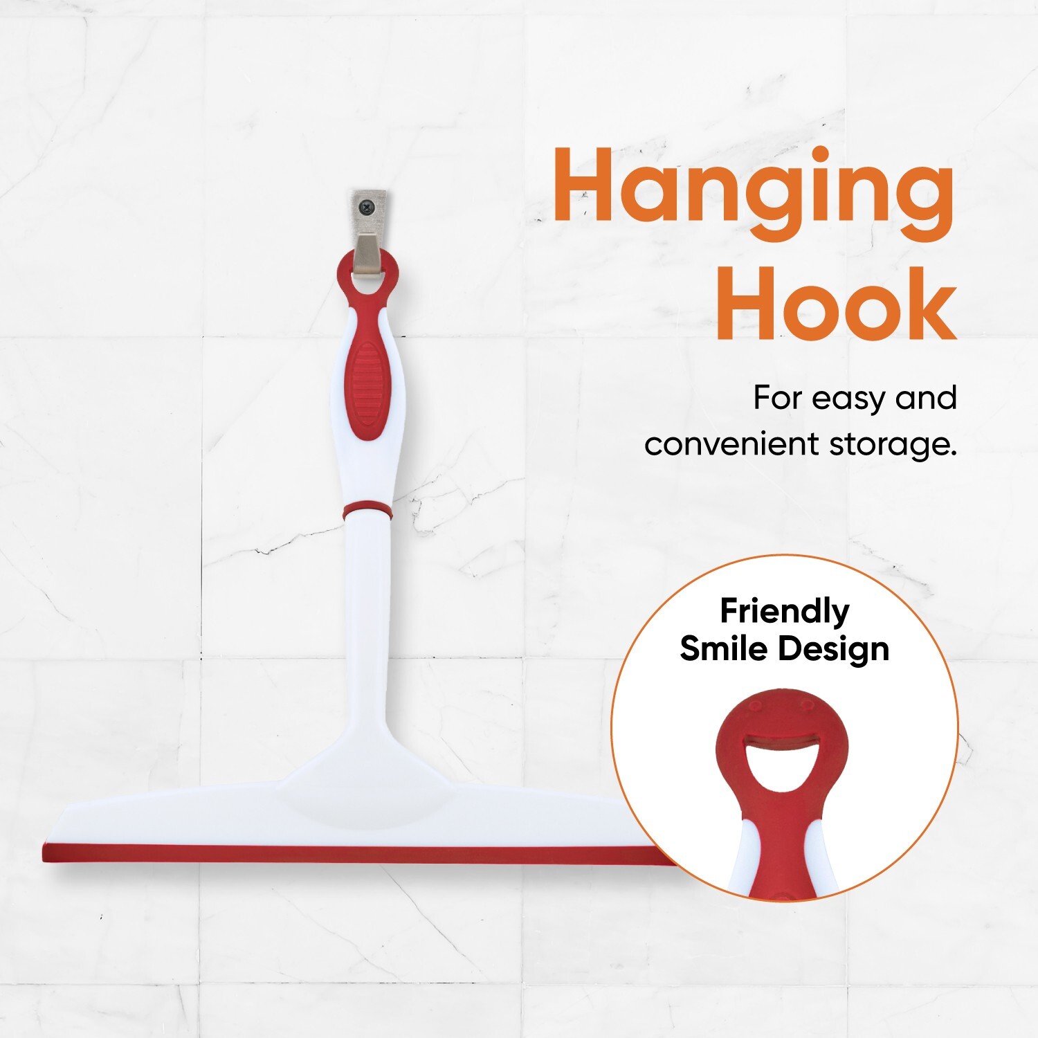 10" Red & Blue Rubber Squeegee with Hanging Loop 2-Pack