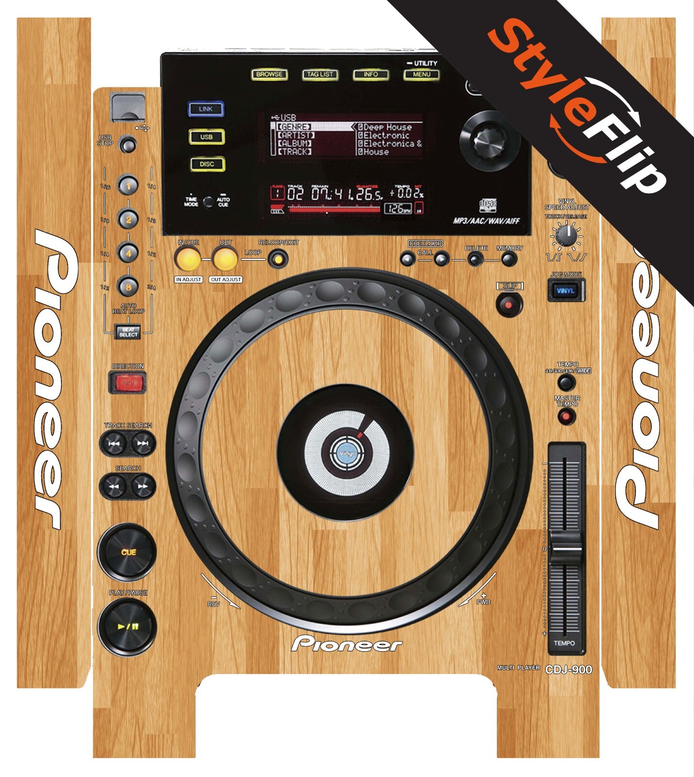 Pioneer CDJ-900 Skin | Wood #5 | Protective Decal | StyleFlip Skins