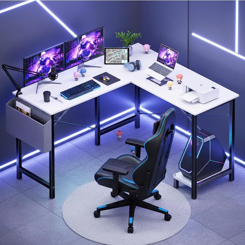 Shaped Desk Computer Gaming Corner Table 50 Inch Home Office Writing Student