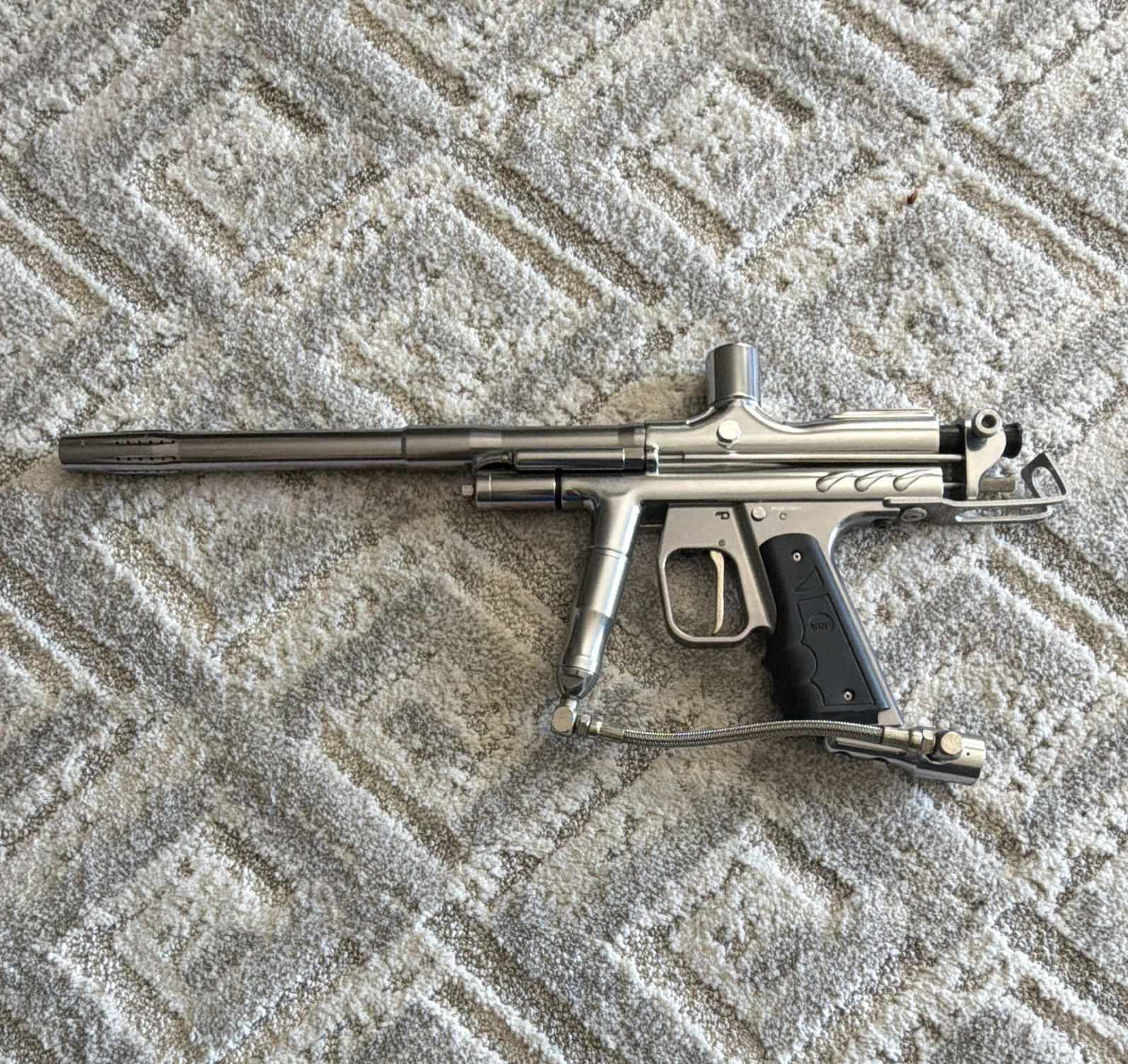 WGP Trilogy Autococker Mechanical Semi-Auto Paintball Marker Silver w/ Barrel