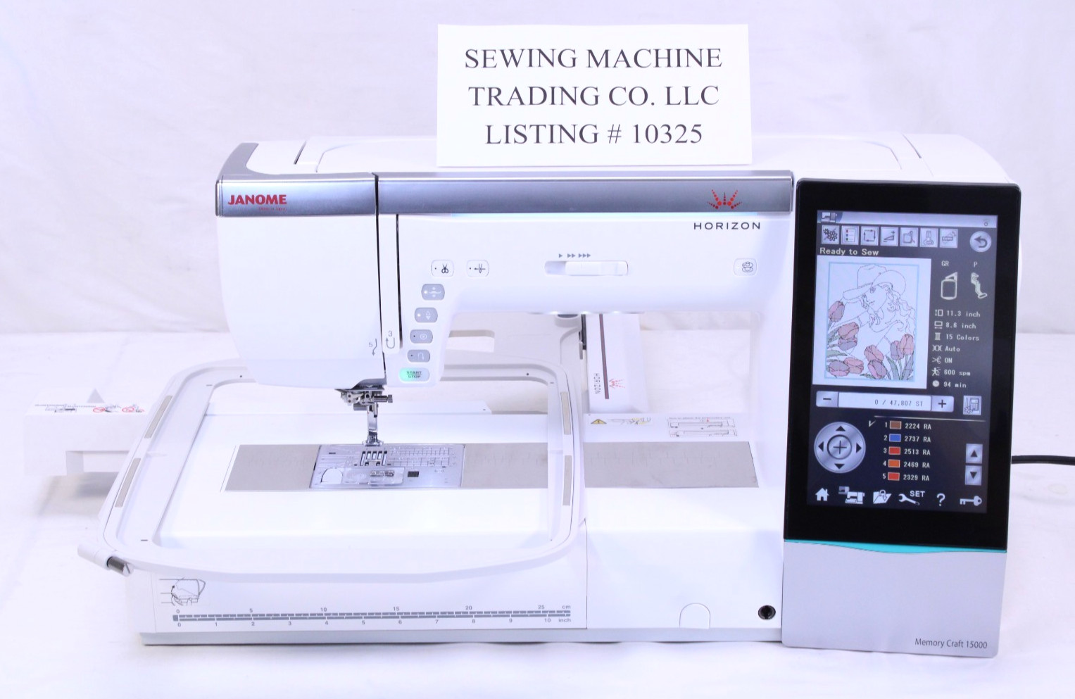 JANOME 15000 MEMORY CRAFT HORIZON WITH QUILT MAKER 3.0 SEWING EMBROIDERY MACHINE