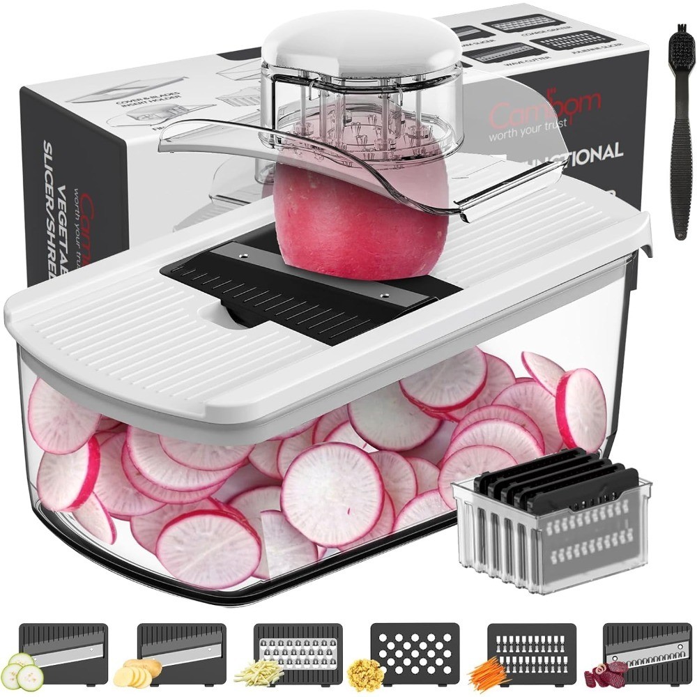 Mandoline Slicer Vegetable Cutter with 10 Blades and 2 Liter Container for