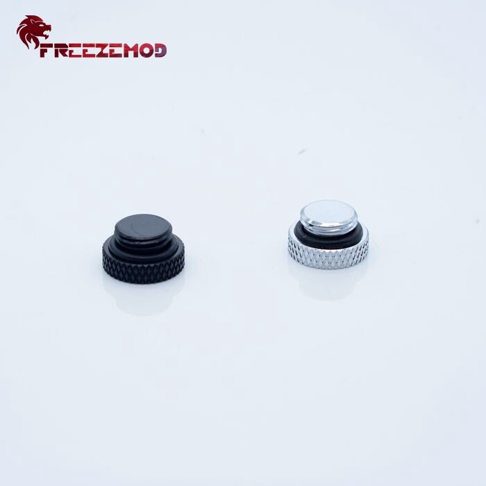 4 Pcs FreezeMod G1/4" Thread Low Profile PLUG Stop Fitting Black Silver Brass
