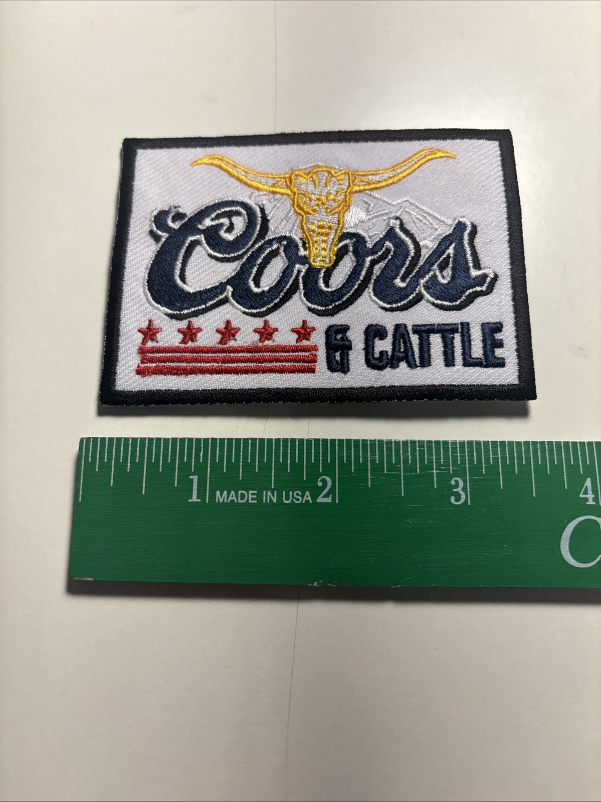 Coors & Cattle Embroidered Iron On Patch 3.5" x 2.25"