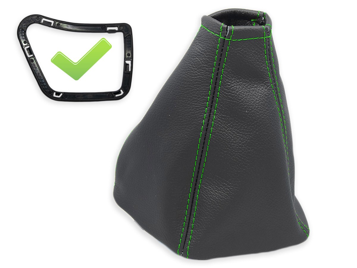 FOR MERCEDES SPRINTER W906 06-18 GEAR SHIFT BOOT GAITER LEATHER s. GREEN + FRAME