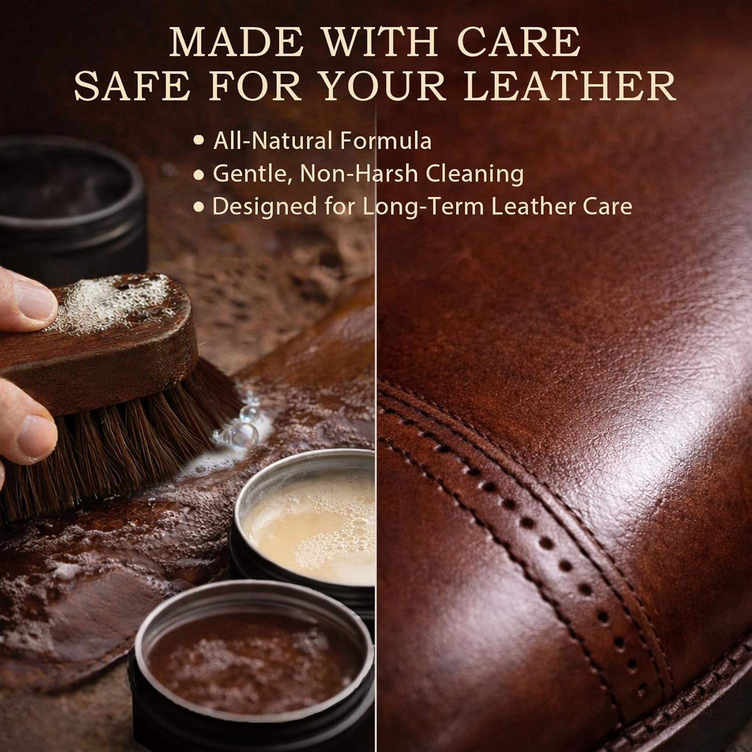 All-in-One Leather Shoe Polish Kit: 3-Step Cleaning Routine with Tools
