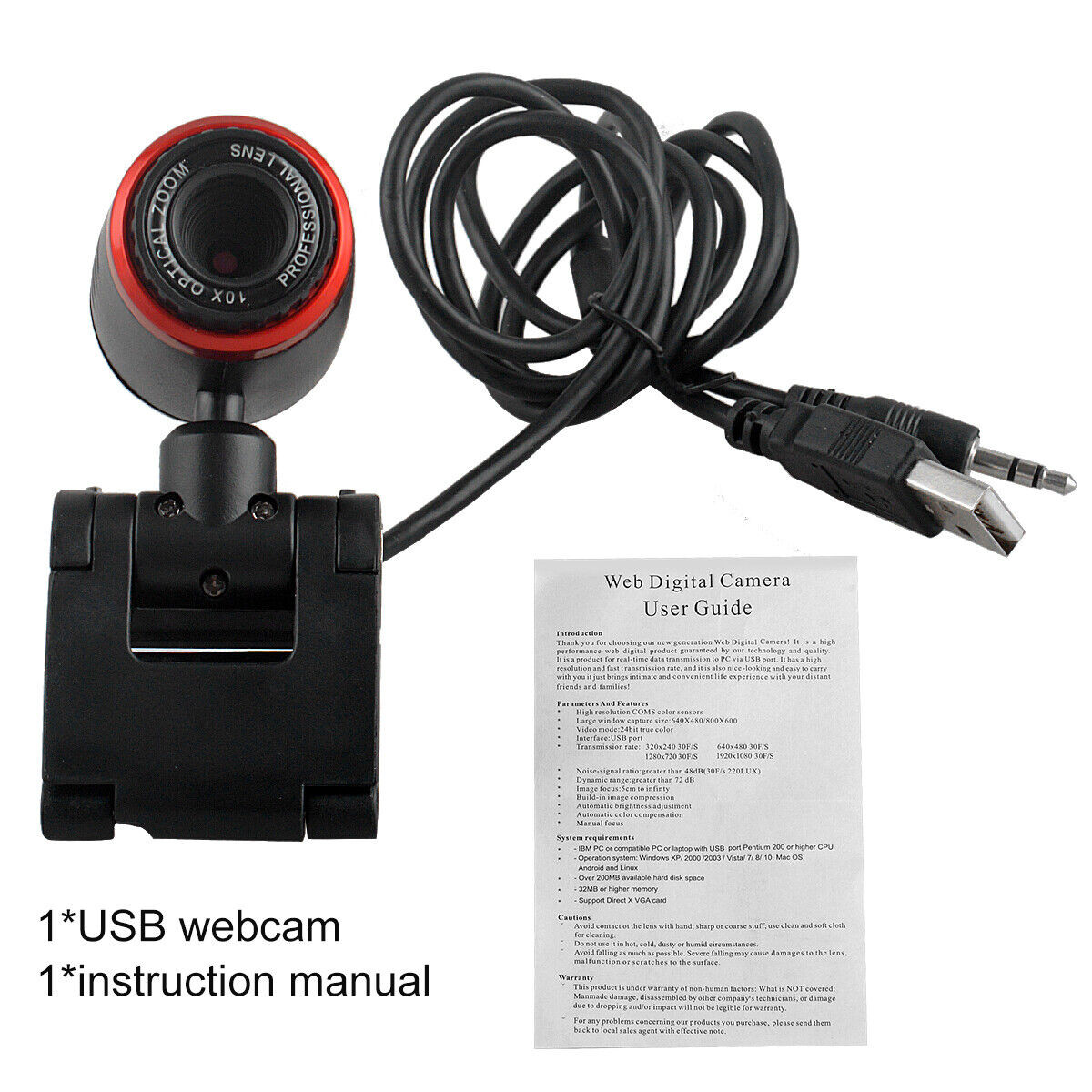 HD 1080P Webcam USB Computer Web Camera W/ Microphone For PC Laptop Desktop