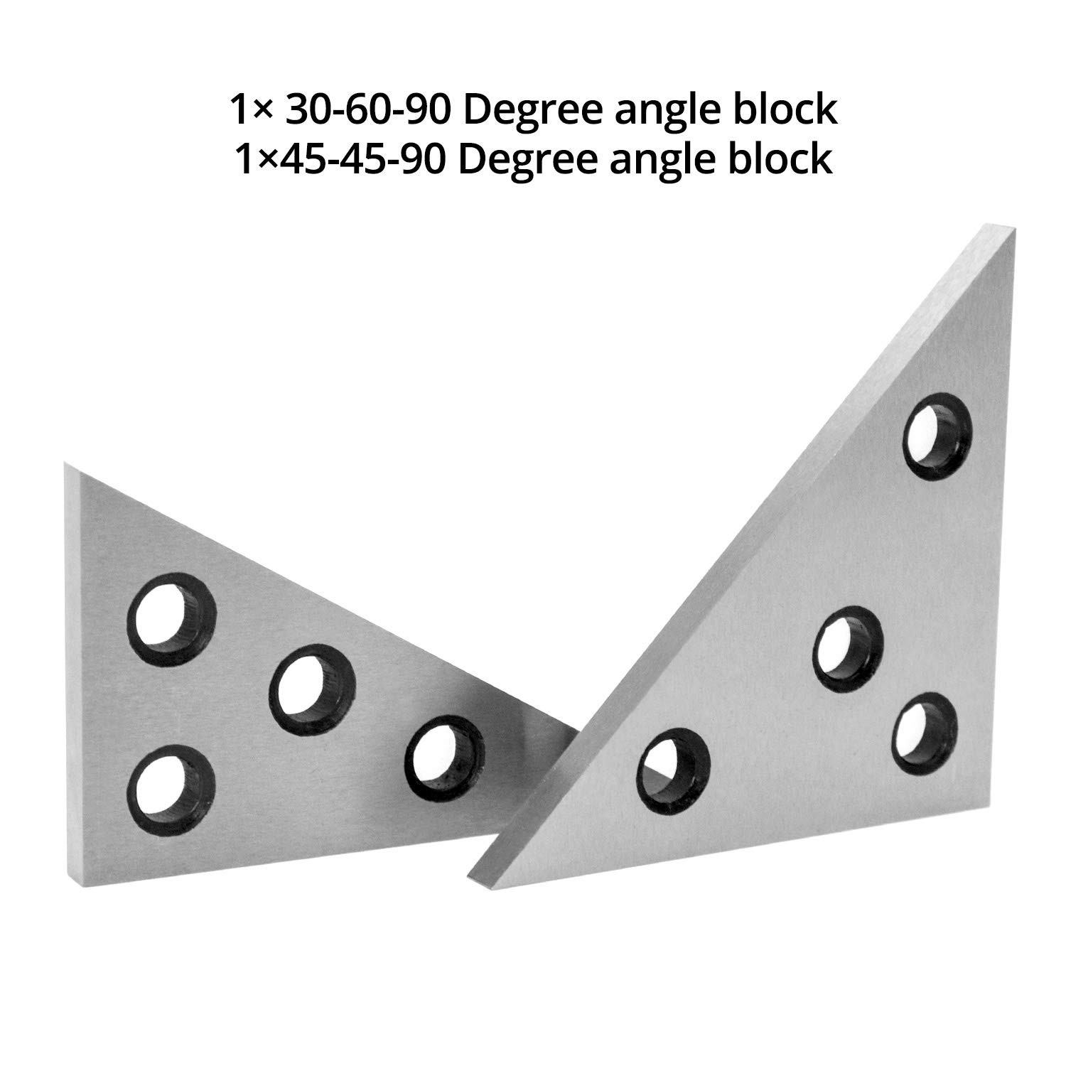 QWORK Solid Angle Plate Set, 2 Pcs Triangle Block, 30-60-90...