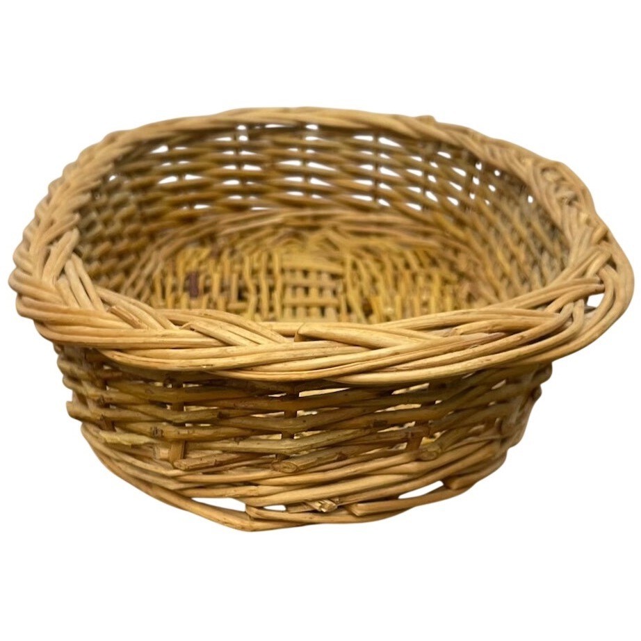 Woven Wicker Basket Oval Farmhouse Bread Serving Rustic 10.5x7