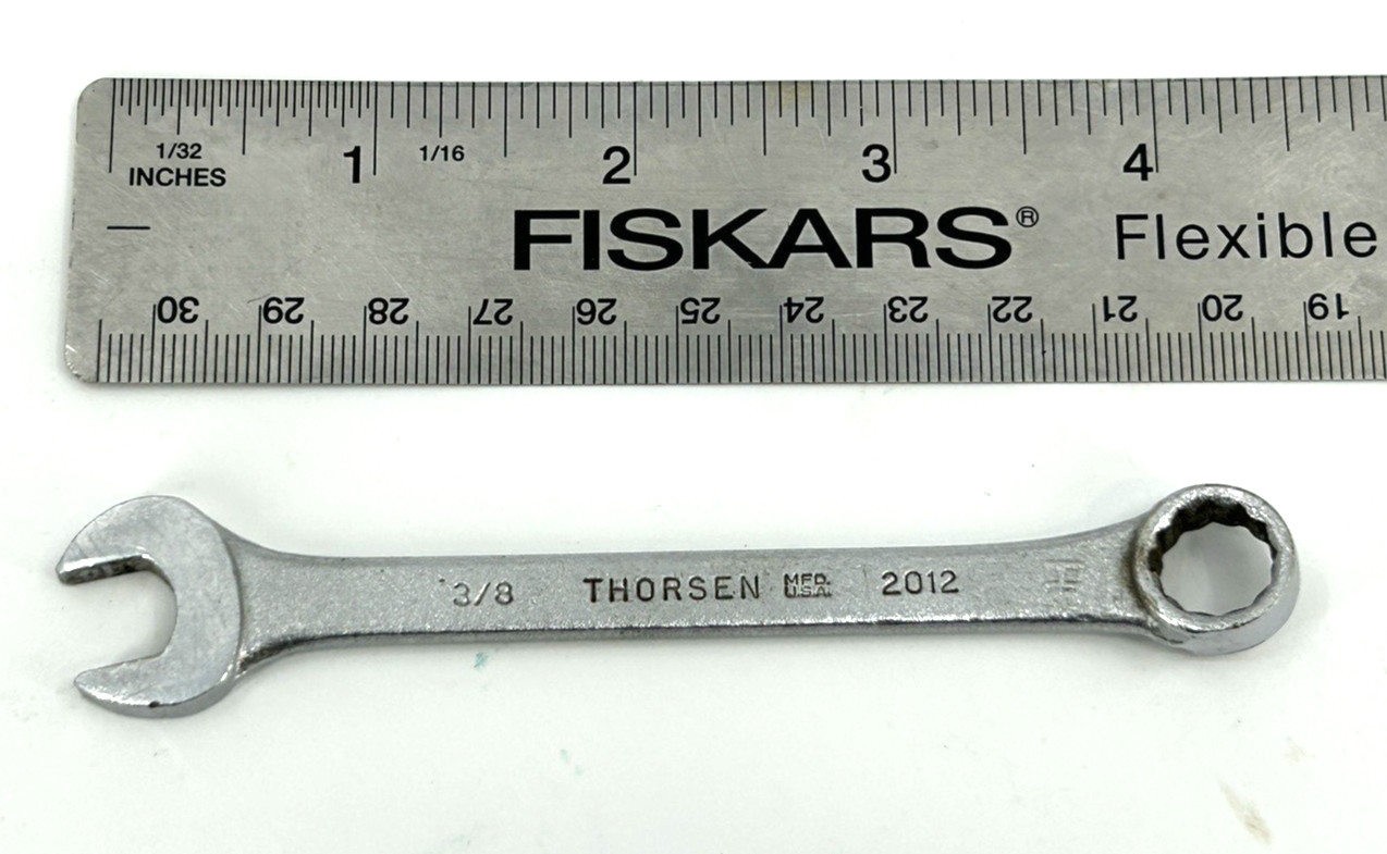 Vintage Thorsen 2012 12-pt 3/8" Short Combination Wrench USA American Made Tool
