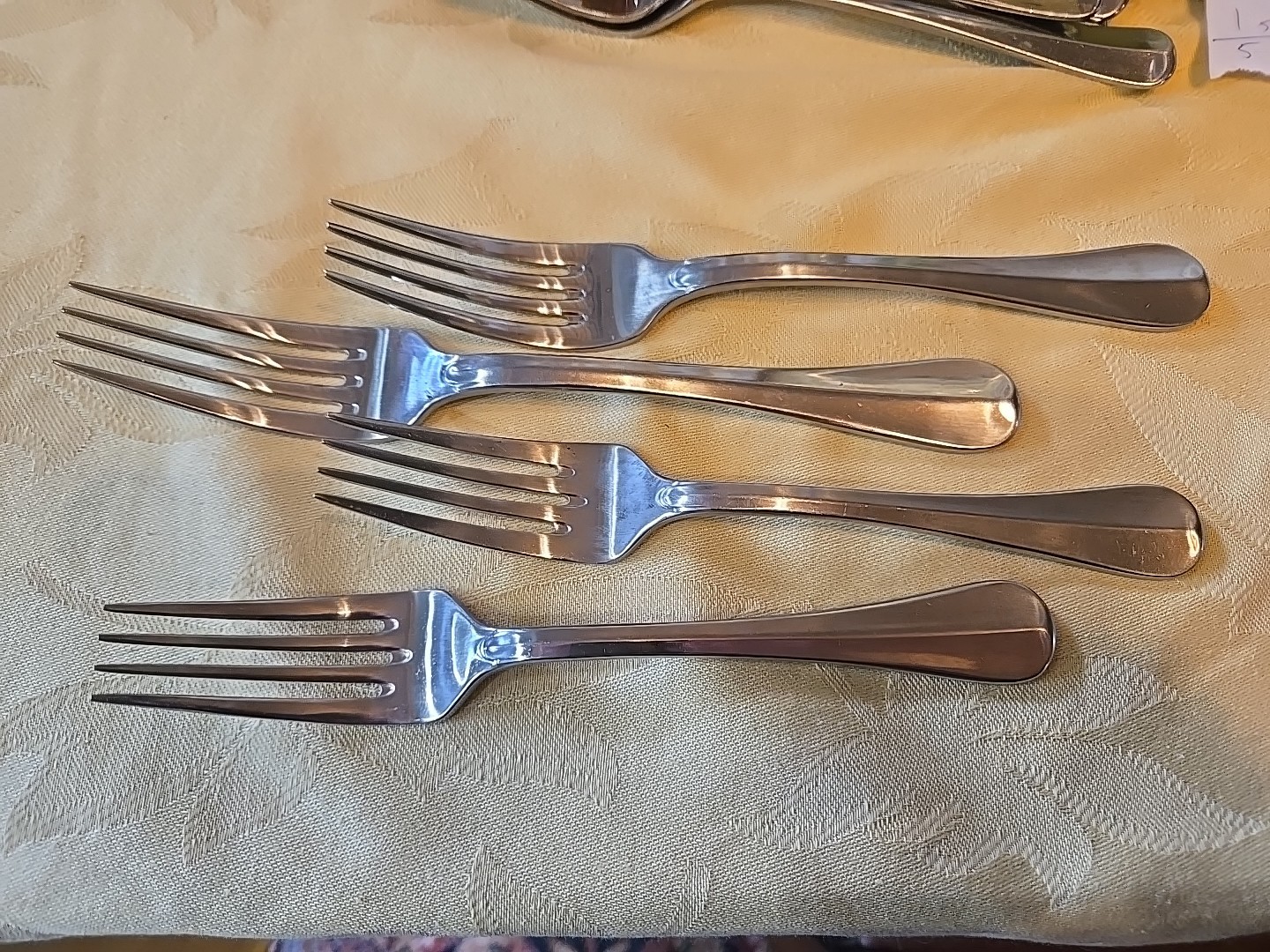 4 pcs Juliska KENSINGTON Stainless Forks, 2 Dinner, 2 Salad, VG Used Cond