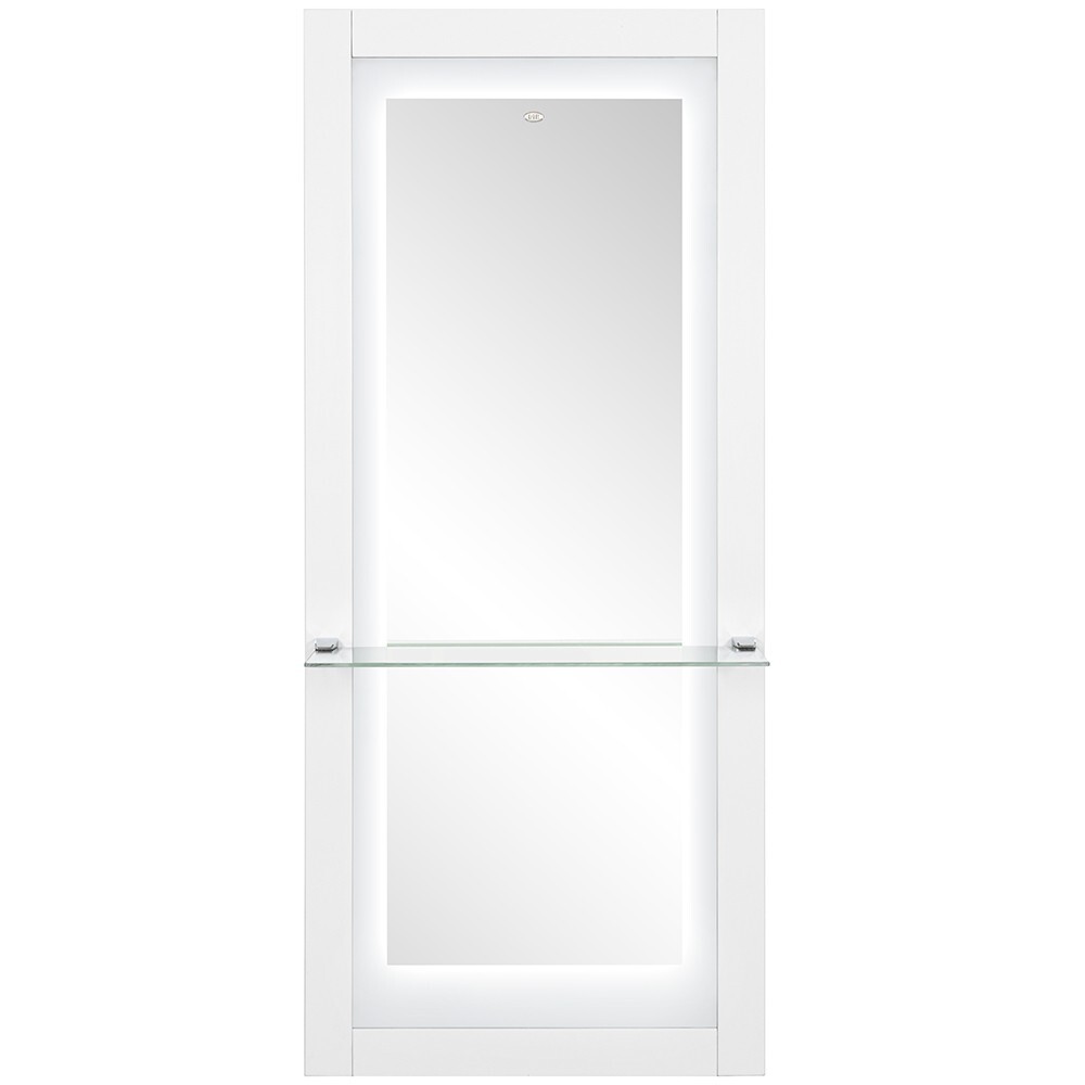 Styling Station Beauty Salon Mirror Station with LED Lights LUNA II in White