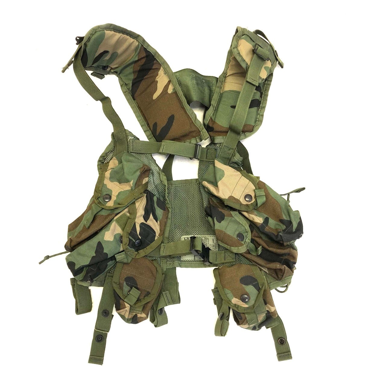 woodland camo Load Bearing Tactical  Vest Previously Issued