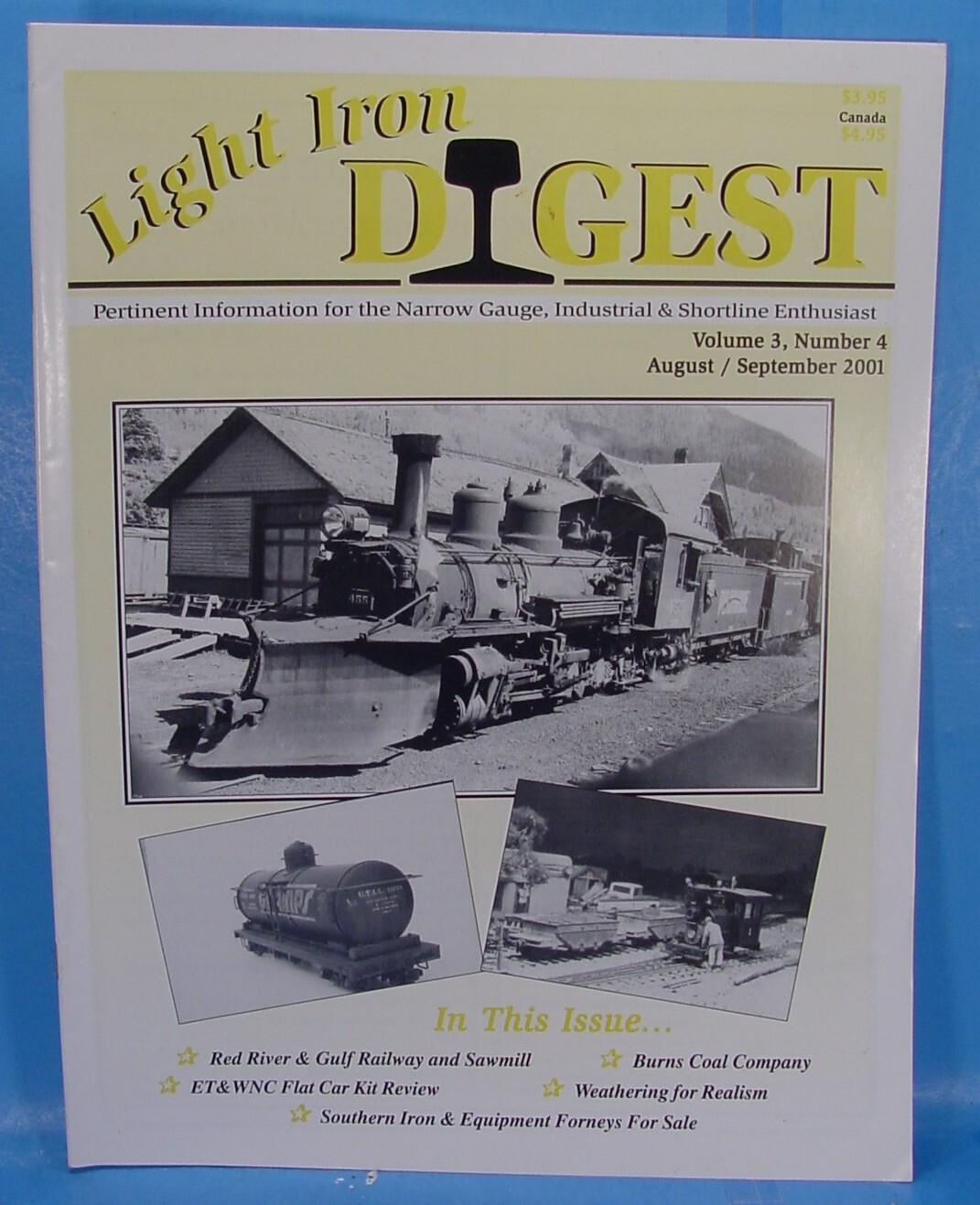 LIGHT IRON DIGEST MAGAZINE VOLUME 3 NUMBER 4 AUGUST/SEPTEMBER 2001 TOC PICTURED